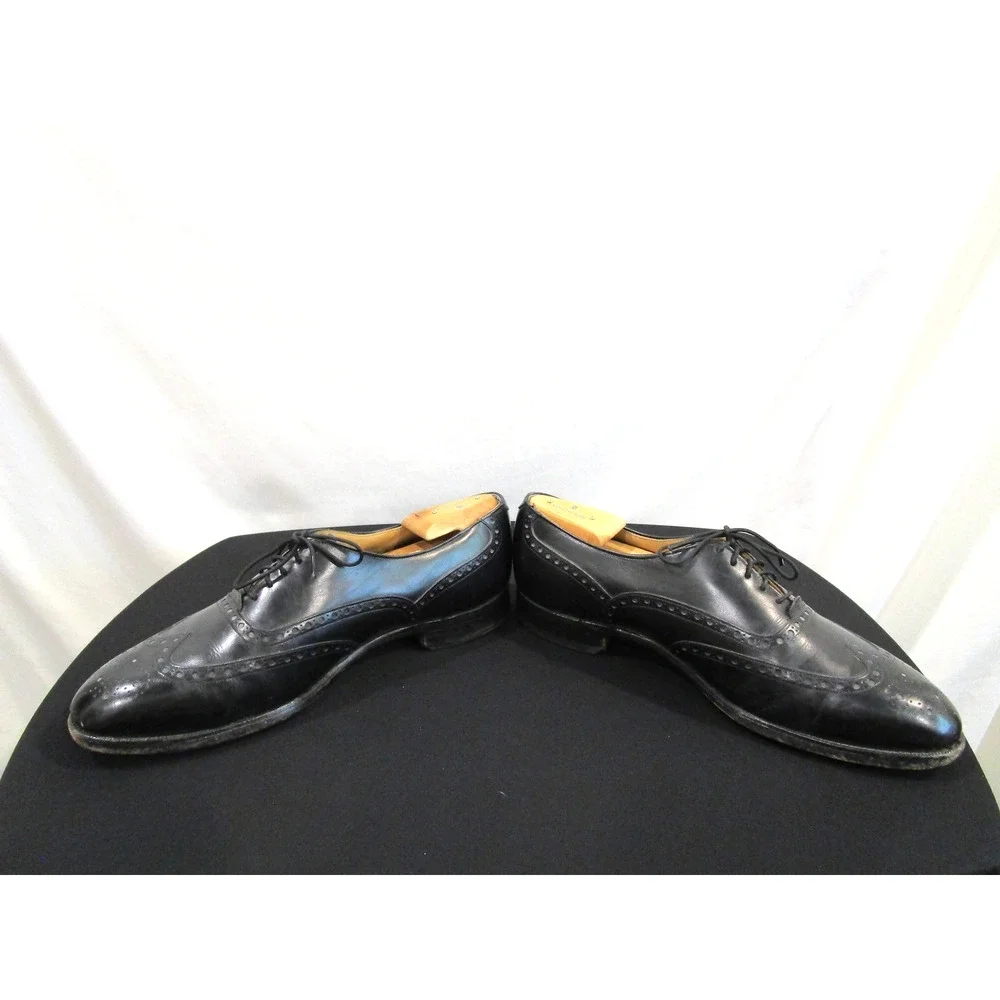 Johnston & Murphy Aristocraft Black Leather Wingtip Oxford Dress Shoes 10.5 E/C
